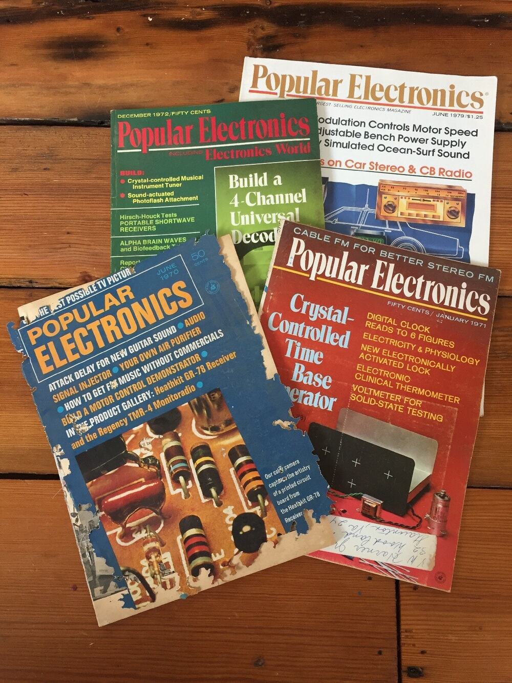 Vtg Lot 4 1970s Popular Electronics Magazine Back Issues Radio Atomic Era Tech